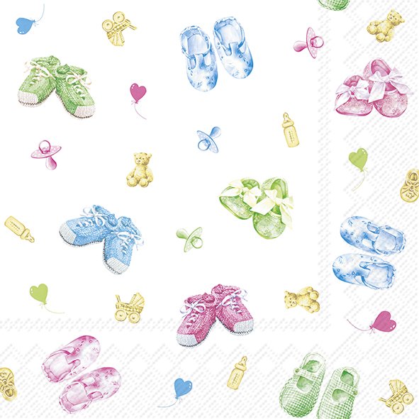 Baby Shoes Green Allover Lunch Napkins