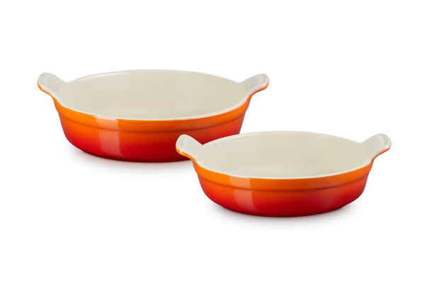 Le Creuset 2 Piece Deep Round Dishes Volcanic