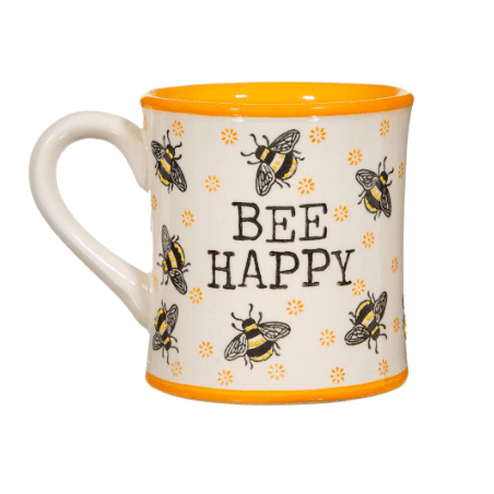 Bee Happy Yellow Mug