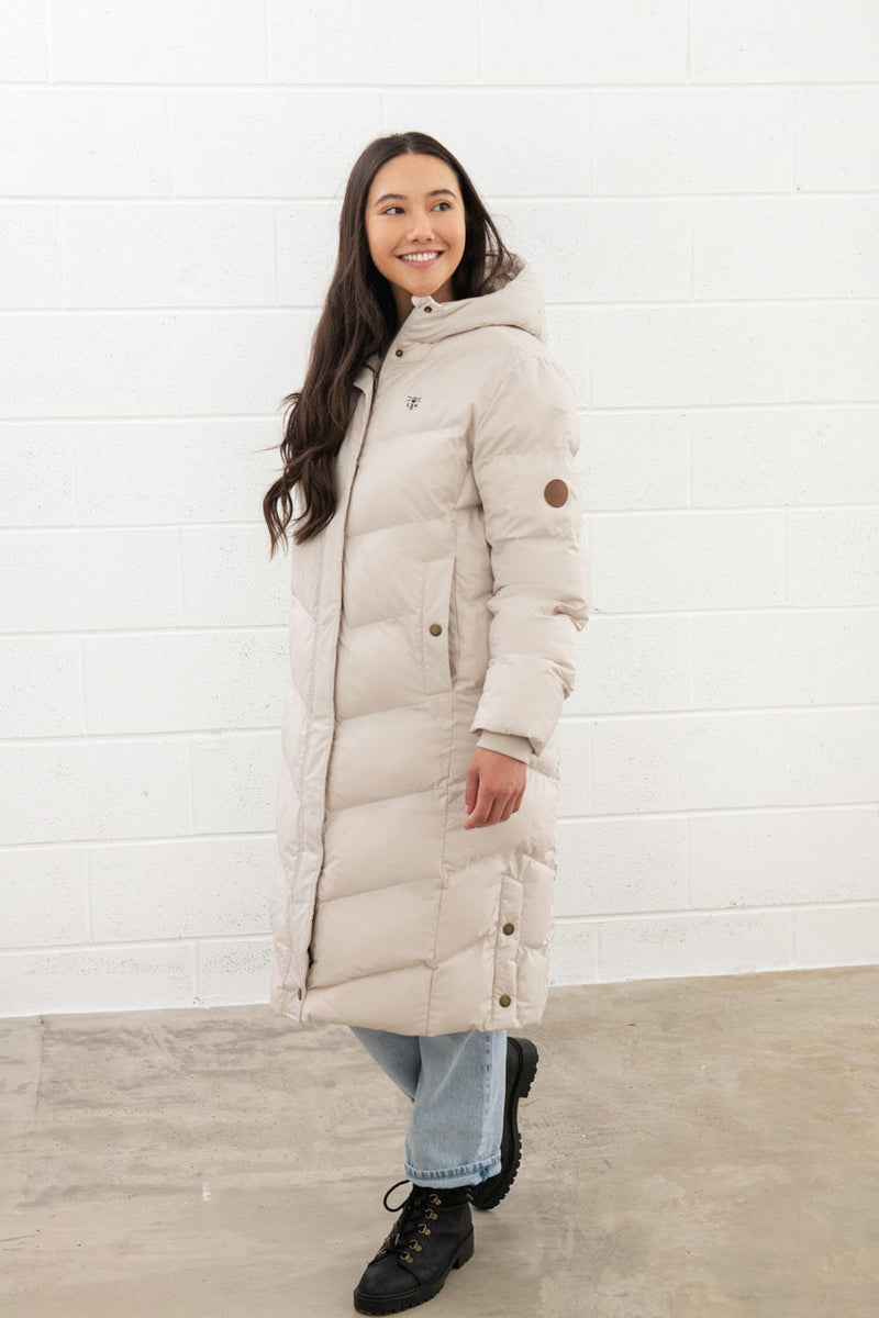 Ivy Long Knittted Coat Cream