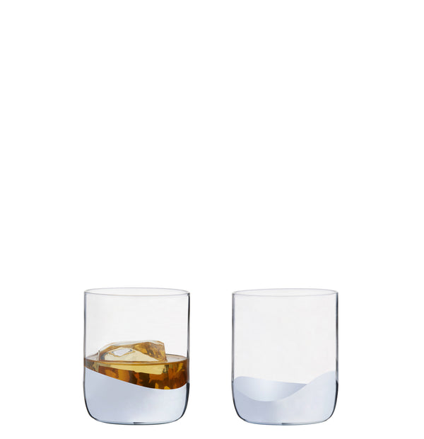 Set of 2 Wave Dof Tumblers Silver