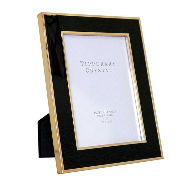 Black Enamel Frame with Rose Gold Edging 4" x 6"