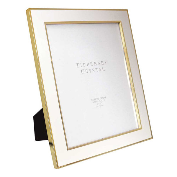 White Enamel Frame with Gold Edging 8" x 10"