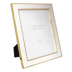 Load image into Gallery viewer, White Enamel Frame with Gold Edging 8&quot; x 10&quot;
