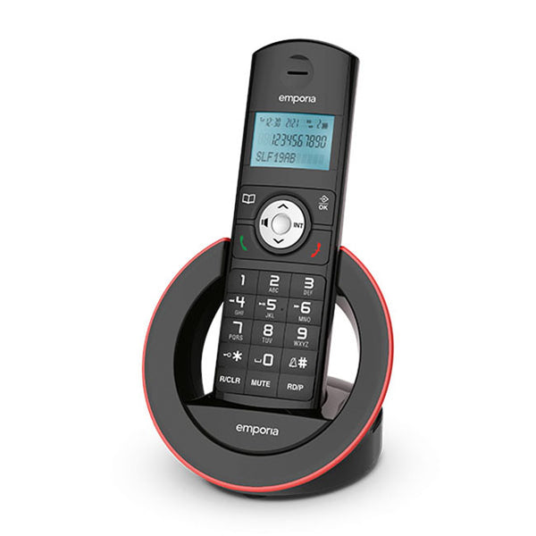 Emporia SLF19AB amplified large button cordless DECT Phone with Answer Machine Black ds