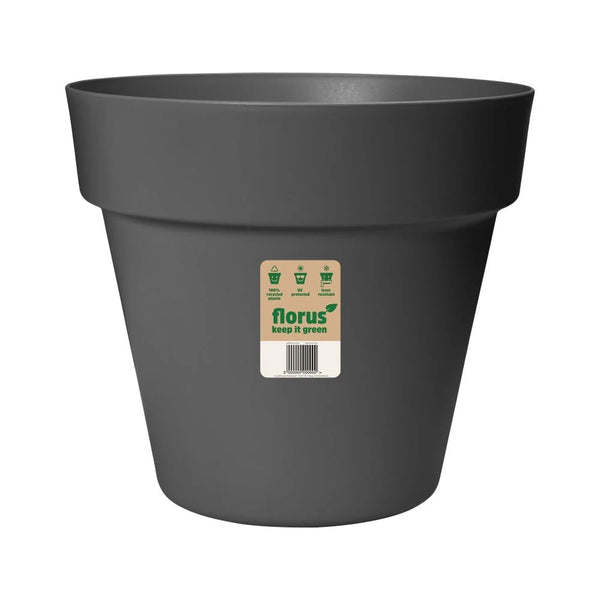 Paris Flowerpot 35cm Anthracite, UV-protected, frost-resistant, 100% recycled plastic, indoor/outdoor use – Keans Claremorris