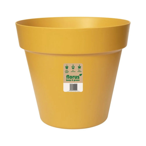 Paris Flowerpot 30cm Mustard, 100% recycled plastic, UV protected, frost resistant, indoor/outdoor use – Keans Claremorris