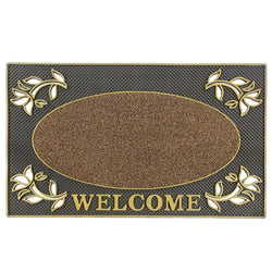 Welcome Rectangular Scraper Mat Gold/Silver