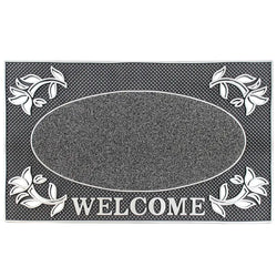 Welcome Rectangular Scraper Mat Gold/Silver