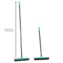 Two grey Rubber Brooms with extendable handles standing upright on a white background.
