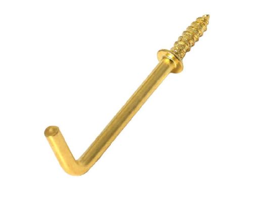 Phx 1.5" Brass Dresser Hooks, Steel with Brass Finish, Pack of 4 – Ideal for Hanging Cups & Light Items | Keans Claremorris