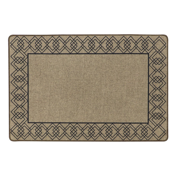 Elegance Indoor Mat 50x75cm with linen look, rubber backing, machine washable, non-slip, perfect for home interiors – Keans