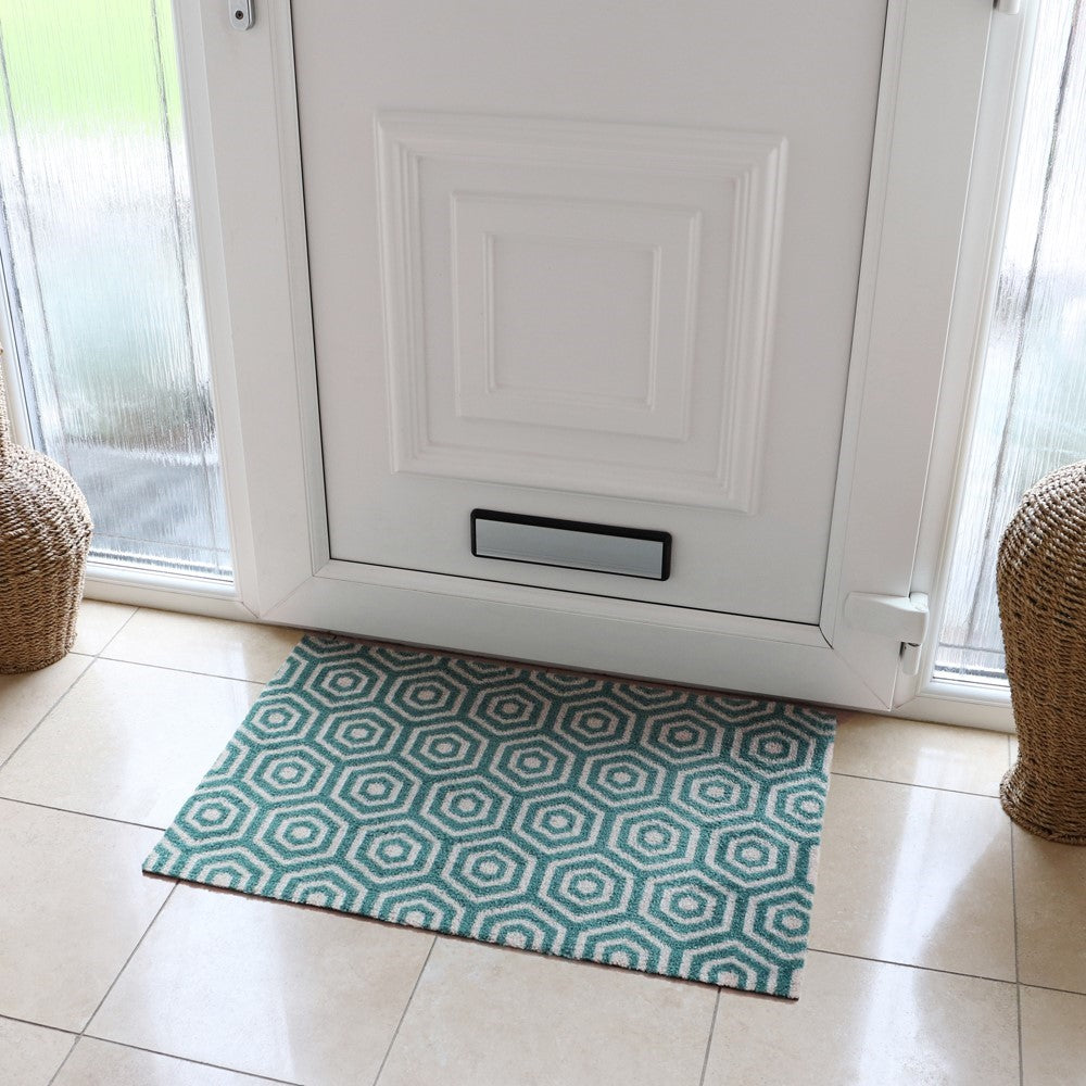 Mega Mat Geo Hex 50x75cm durable floor mat, stylish geometric design, perfect for home or office – Keans Claremorris