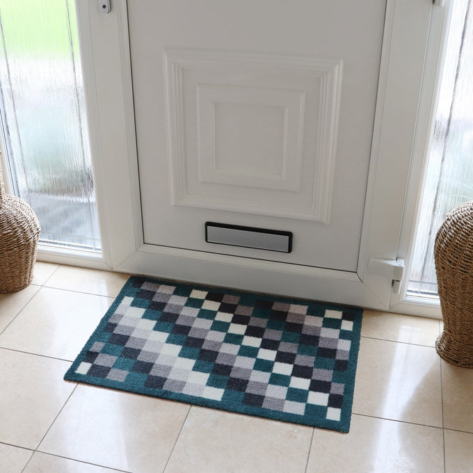 Mega Mat 50x75cm pixel design floor mat, durable and stylish – available at Keans Claremorris.