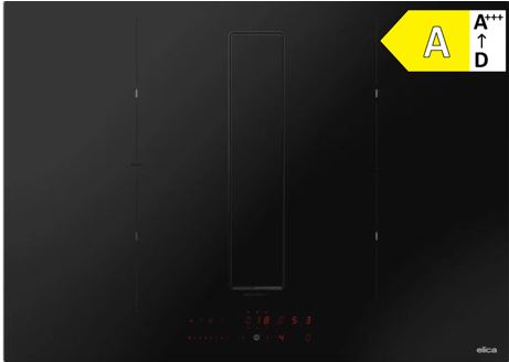 Elica 72cm NikolaTesla Fit Raw black induction hob with central aspirating vent and touch controls