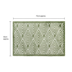 Mega Mat Machine Washable Doormat, 50x75cm, Green Geo