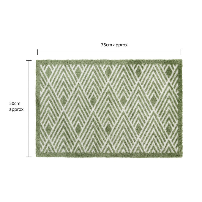 Mega Mat Machine Washable Doormat, 50x75cm, Green Geo - Image 6