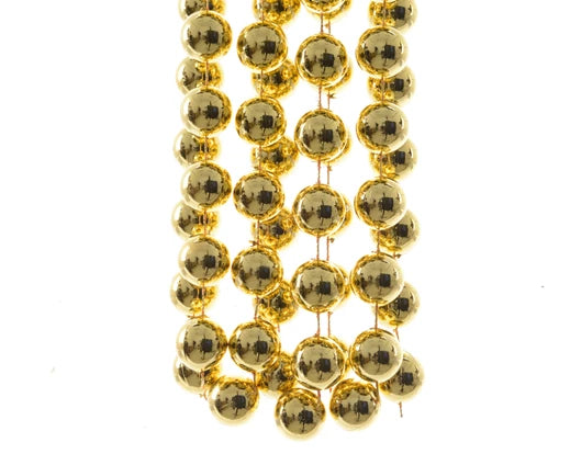 Bead Garland XXL 2.7m, shiny light gold plastic beads 2cm, durable party and event décor – Keans Claremorris