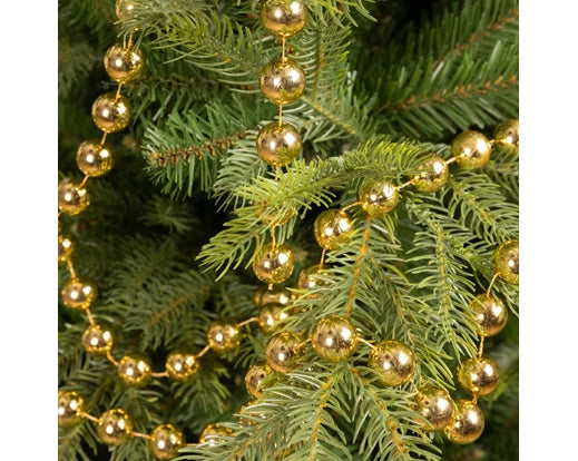 Bead Garland XXL Shiny Light Gold Plastic 2.7m Length 2cm – Decorative String by Keans Claremorris