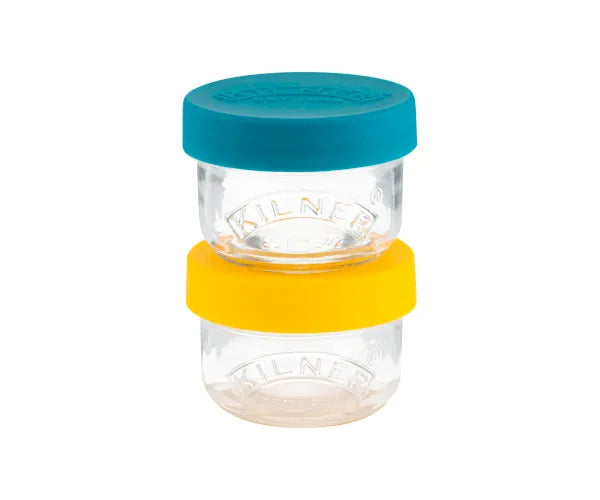 Set of 2 Keans Claremorris 125ml snack and store pots, airtight food containers for snacks and storage.