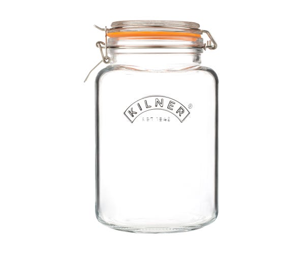 Kilner Clip Top Square Jar 3Litre glass container for food storage and preserving, BPA-free, durable – Keans Claremorris