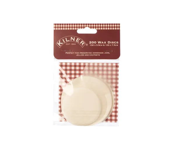 Pack of 200 Kilner® Wax Discs, 5.5cm & 7.5cm, for preserving homemade preserves, from Keans Claremorris.