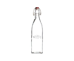 Kilner Clip Top Square Bottle 0.55L, airtight glass jar with stainless steel clip, BPA-free, ideal for sauces and dressings