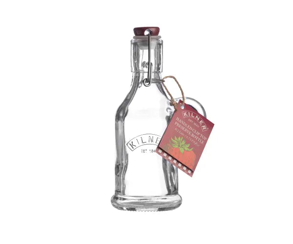 Clip Top Handled Bottle 0.2 Litre - Durable glass bottle with secure clip lid, ideal for storage | Keans Claremorris