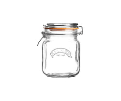 Kilner Clip Top Square Jar 1 Litre, airtight glass storage with stainless steel clip, durable & dishwasher safe – Keans