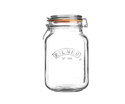 Kilner Clip Top Square Jar 1.5L airtight glass jar with stainless steel clip, durable and dishwasher safe – Keans Claremorris