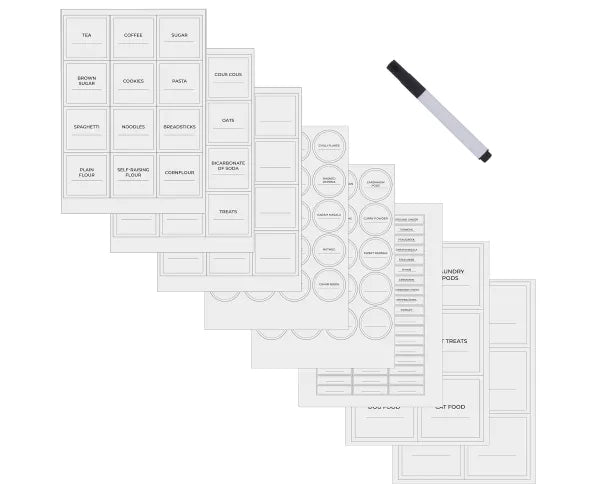 Set Of 8 Pantry Labels With Pen