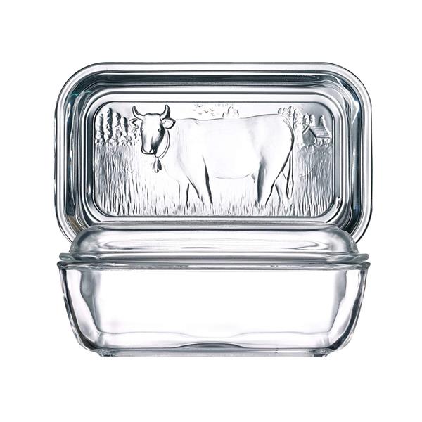 Luminarc Butter Dish with Cow Print - Image 1