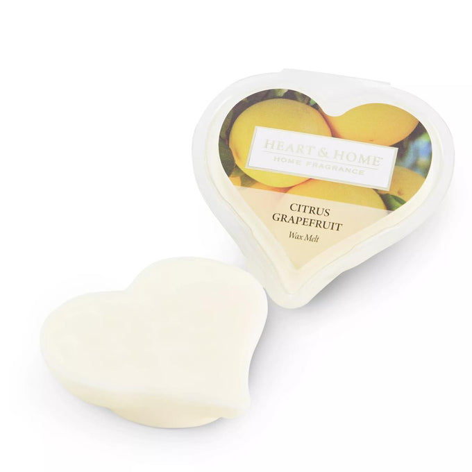 Heart-shaped Citrus Grapefruit Wax Melt, vegan soy wax, 12-hour fragrance, fits traditional & electric warmers - Keans
