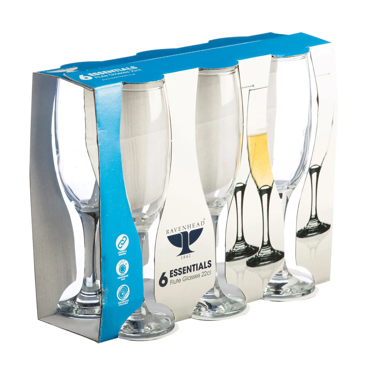 Essentials Sleeve Of 6 Flute Glasses 22cl - Image 2