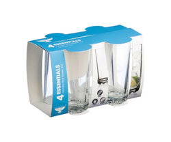 Essentials Hobnobs Sleeve of 4 Hiball Glasses 30cl - Durable Drinkware | Keans Claremorris
