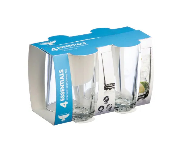 Essentials Hobnobs Sleeve of 4 Hiball Glasses 30cl - Durable Drinkware | Keans Claremorris