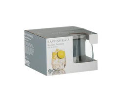 Set of 4 clear 47cl tumblers bouquet design glassware - Keans Claremorris