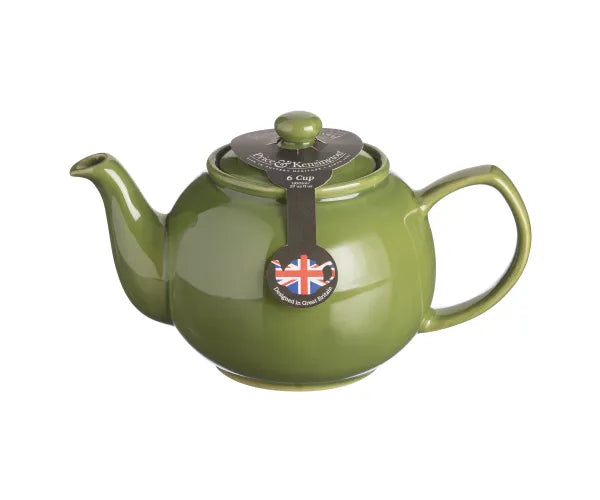 Olive Green 6-Cup Teapot with ergonomic handle – stylish and functional, available at Keans Claremorris.