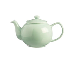 Mint green 6-cup stoneware teapot with high gloss finish, non-drip spout, dishwasher safe by Price & Kensington at Keans