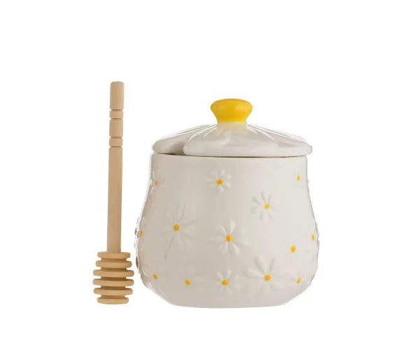 Daisy Honey Pot And Drizzler - Image 1