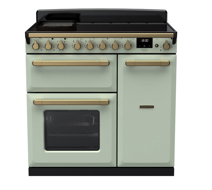 Rangemaster Induction Estel Deluxe 90cm Antique Brass Trim - Image 7