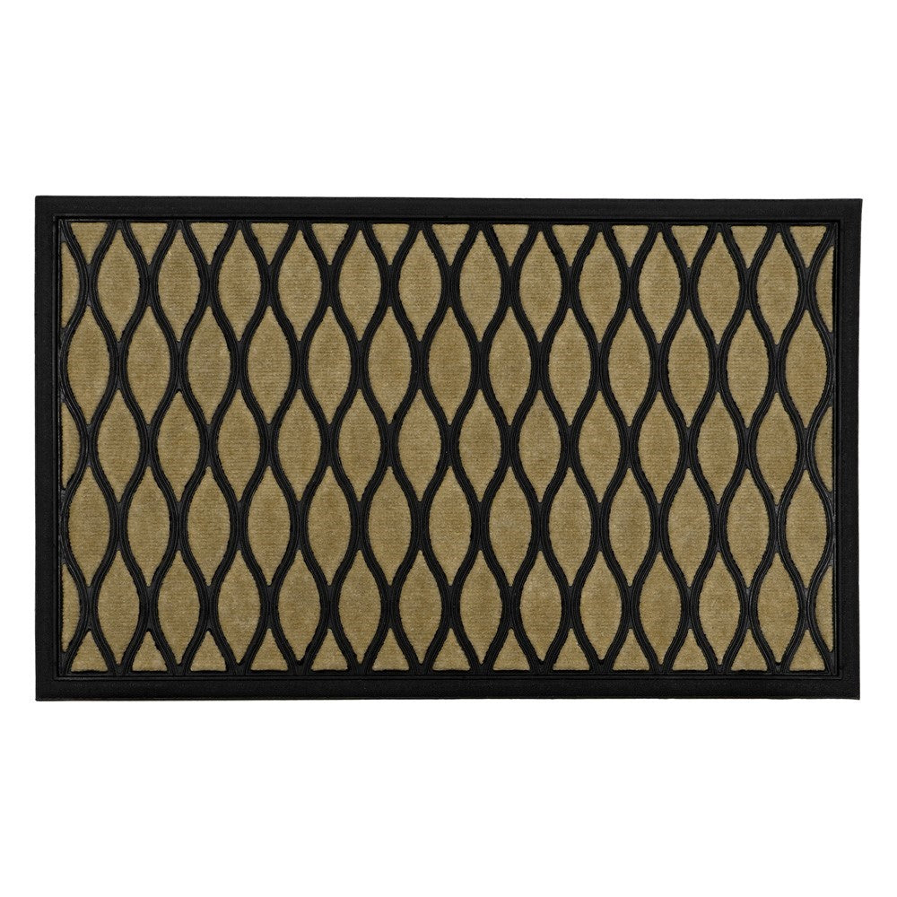 Vienna Scraper Mat 45x75cm with raised droplet design, rubber frame, moisture-absorbing fibres, indoor use – Keans