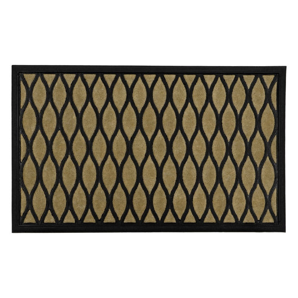 Vienna Scraper Mat 45x75cm with raised droplet design, rubber frame, moisture-absorbing fibres, indoor use – Keans