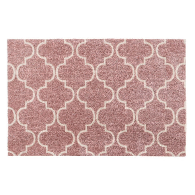 Mega Mat Rose Lattice 50x75cm entrance mat, absorbent, anti-slip, washable, pink design by Keans Claremorris