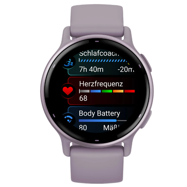Garmin Vivoactive 5 Smartwatch in Metallic Orchid, GPS fitness tracker, touchscreen, from Keans Claremorris
