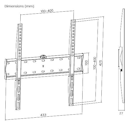 Brateck  32' - 50'' Fixed Wall Mount Bracket - Image 2