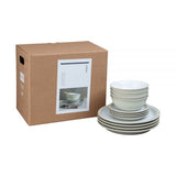 Denby Linen 12 Piece Dinner Set in oatmeal stoneware, durable, microwave and dishwasher safe, available at Keans Claremorris.