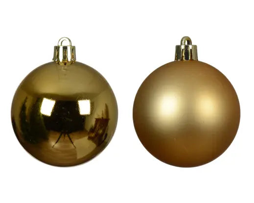 Light Gold Christmas Baubles – 8cm (Box of 6) - Image 2