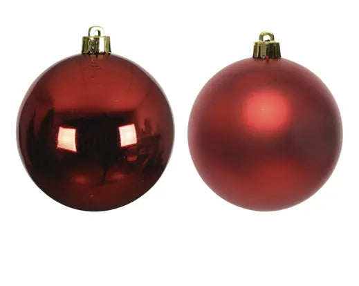 Christmas Red Baubles – 8cm (Box of 6) - Image 2
