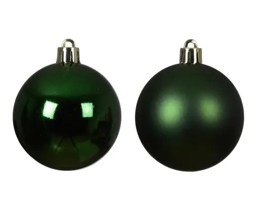 Pine Green Christmas Baubles – 8cm (Box of 6) - Image 2
